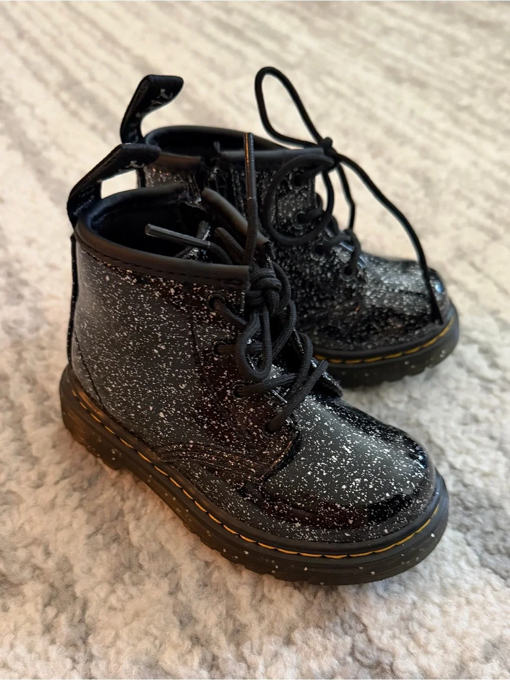 Dr. Martens 1460 Glitter Patent Leather Boots Toddler Size 6